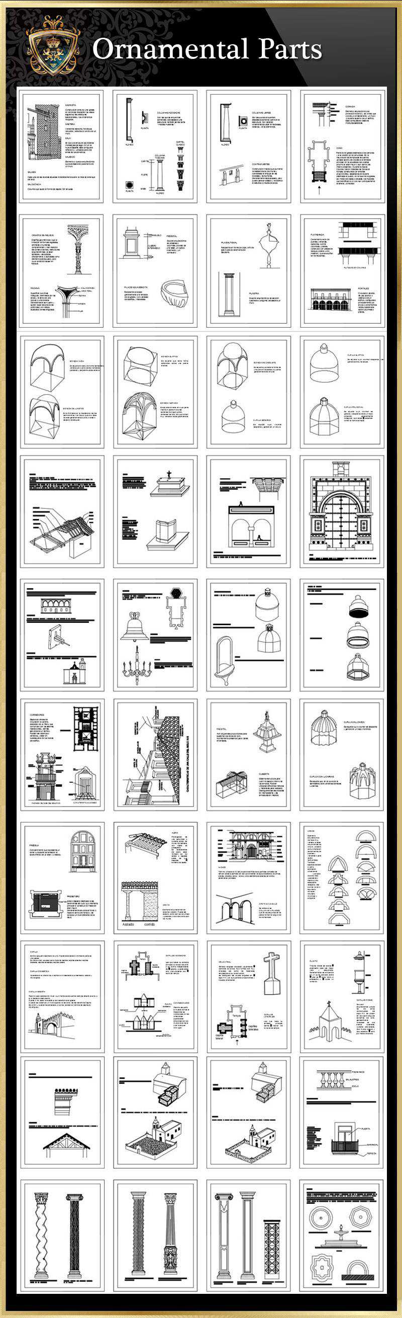 ★【Ornamental Parts of Buildings 1】Luxury home, Luxury Villas, Luxury Palace, Architecture Ornamental Parts, Decorative Inserts & Accessories, Handrail & Stairway Parts, Outdoor House Accessories, Euro Architectural Components, Arcade