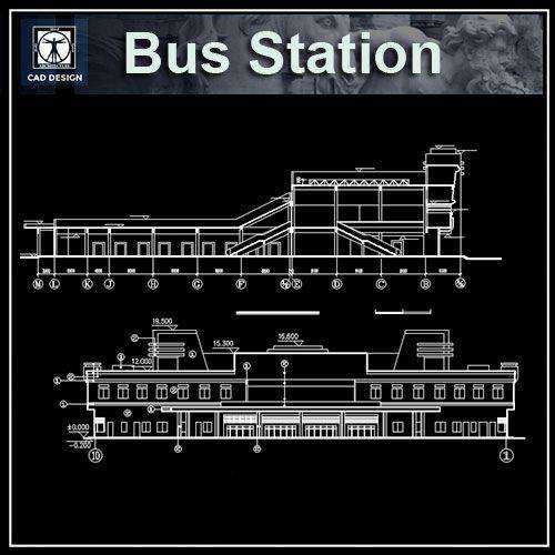  Bus Station  Floor Plans and Drawings-Elevations, Design  concept, and Details