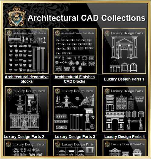 iArchitecture Decorative Elements CAD Collectionsj-High quality DWG FILES library for architects, designers, engineers and draftsman