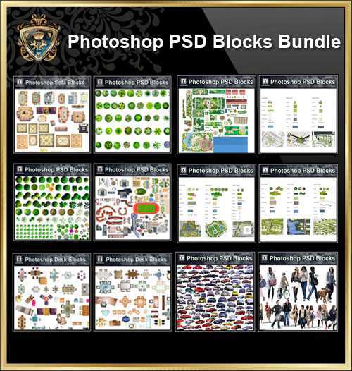 Photoshop PSD Blocks Set,All Interior Design PSD Blocks,Tree and Plants PSD Blocks,Transportations,Vehicles,Lorries,Furniture,Tables,Bed,Sofa,Office,Sofa,Chair,Kitchen,Bathroom,Door,Window,Landscape blocks