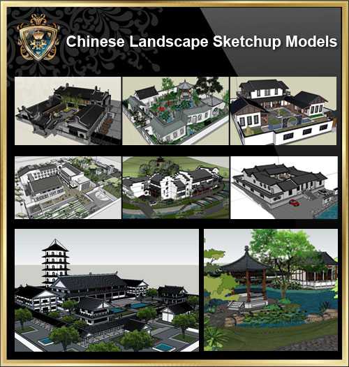 iChinese Landscape Sketchup 3D Modelsj