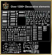 Over 1200+ Decorative elements CAD Blocks V.1
