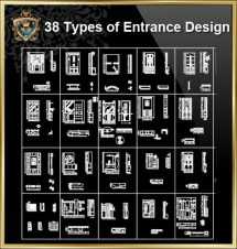 38 Types of Entrance Design CAD Drawings