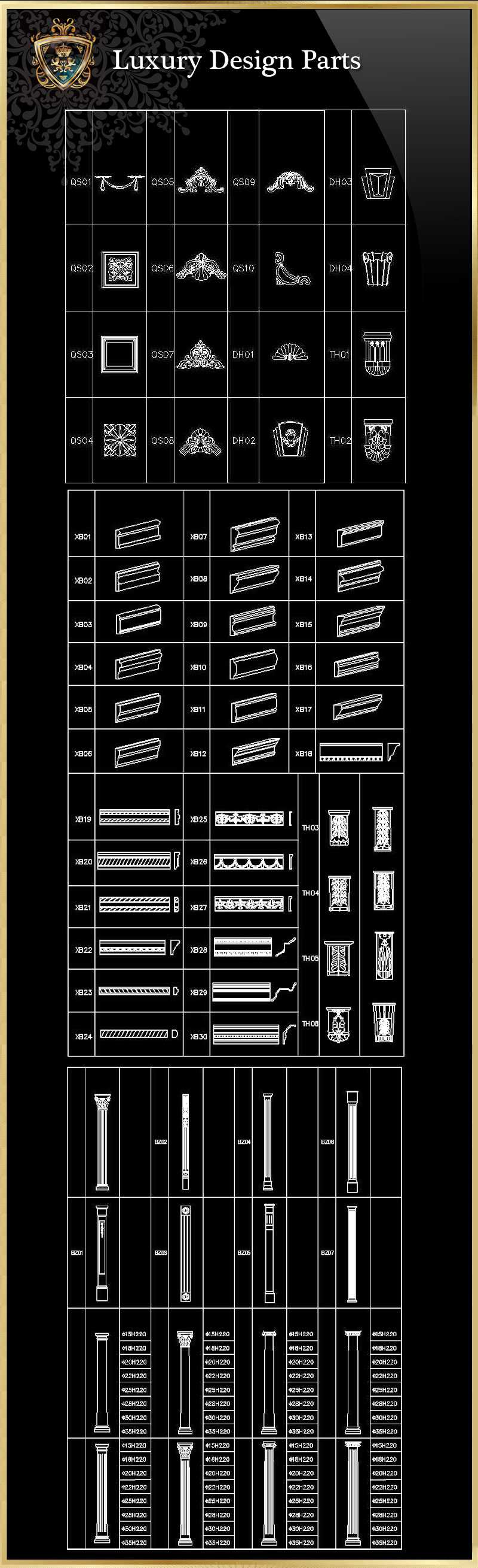 ★【Luxury Design Parts 6】Download Luxury Architectural Design CAD Drawings--Over 20000+ High quality CAD Blocks and Drawings Download!