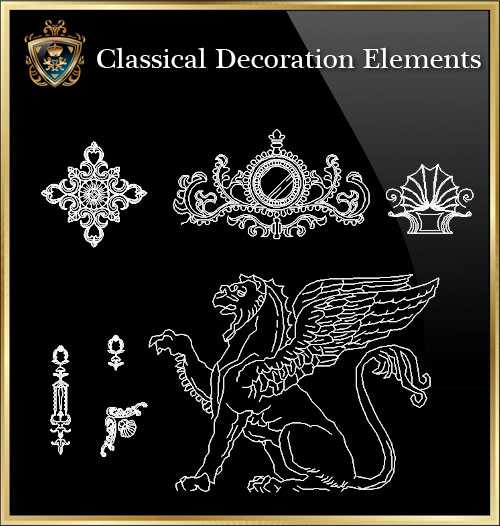 ★【Classical Decoration Elements 07】Download Luxury Architectural Design CAD Drawings--Over 20000+ High quality CAD Blocks and Drawings Download!