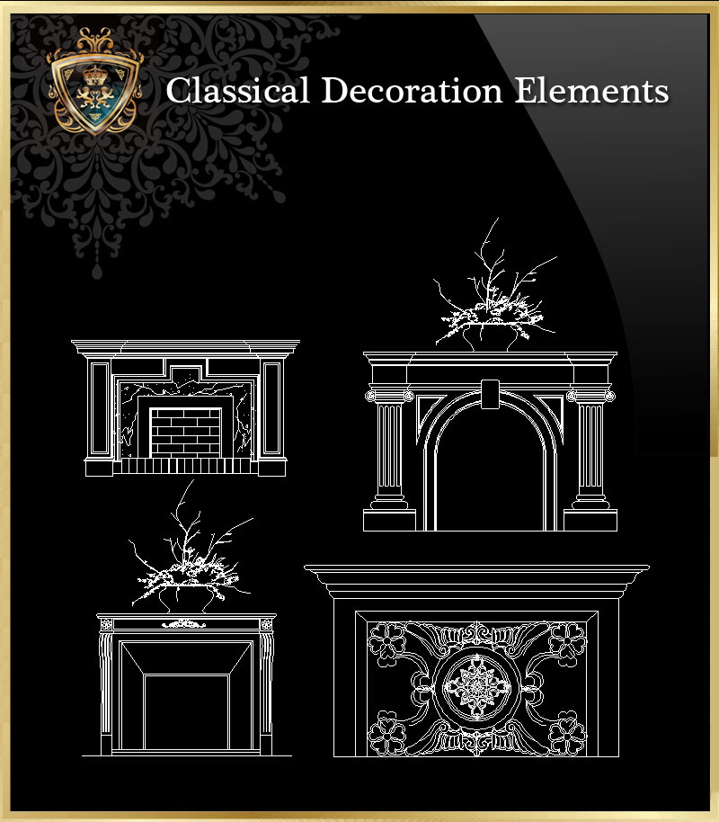 ★【Classical Decoration Elements 11】Download Luxury Architectural Design CAD Drawings--Over 20000+ High quality CAD Blocks and Drawings Download!