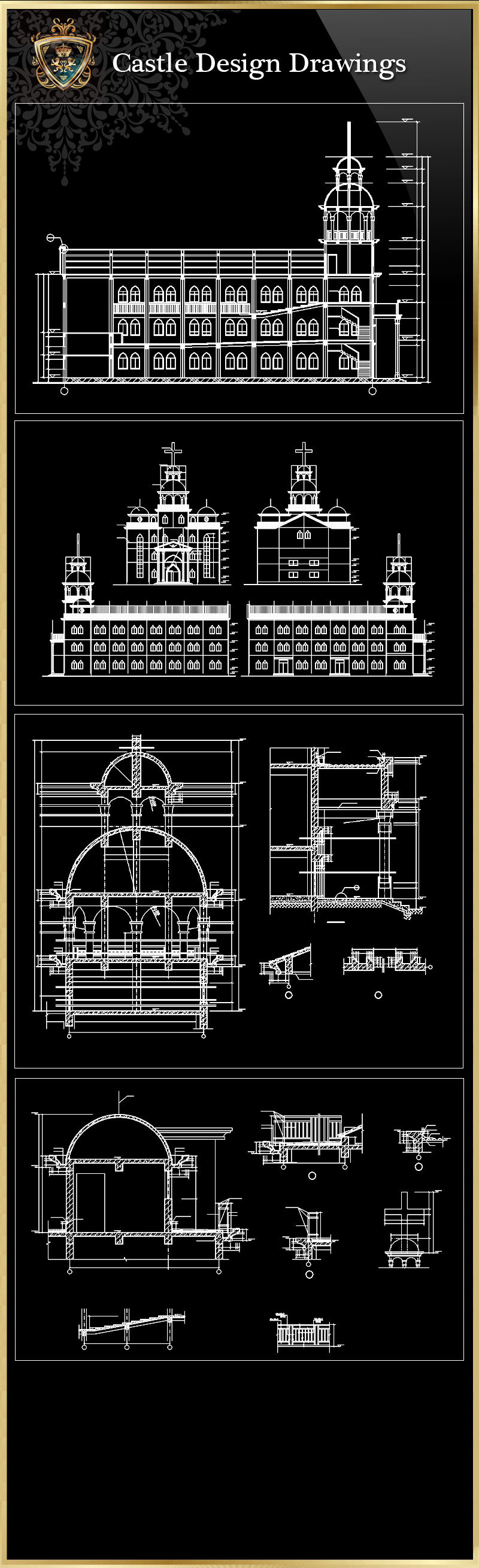 ★【Church Design 4】Download Luxury Architectural Design CAD Drawings--Over 20000+ High quality CAD Blocks and Drawings Download!