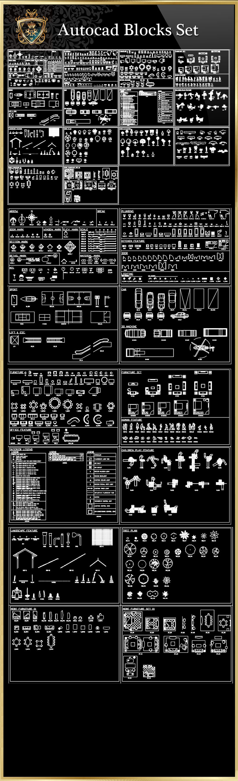 ★【Autocad Blocks Set】Download Luxury Architectural Design CAD Drawings--Over 20000+ High quality CAD Blocks and Drawings Download!