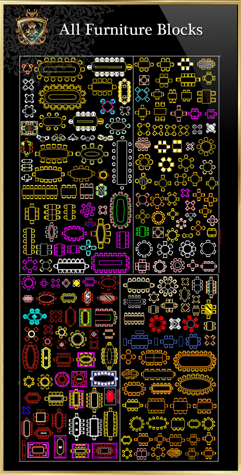 ★【All Table Blocks】Download Luxury Architectural Design CAD Drawings--Over 20000+ High quality CAD Blocks and Drawings Download!