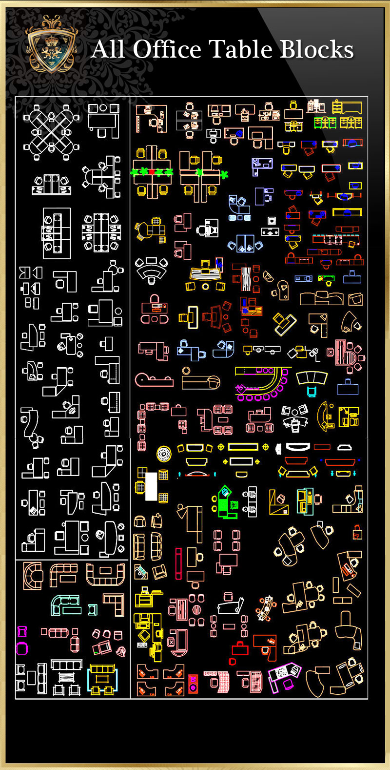 ★【All OfficeTable Blocks】Download Luxury Architectural Design CAD Drawings--Over 20000+ High quality CAD Blocks and Drawings Download!