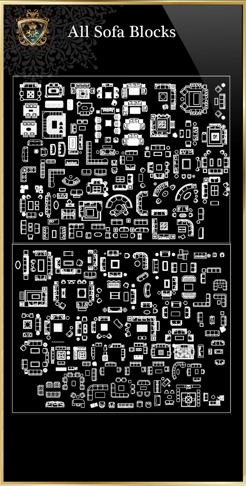 ★【All Sofa Blocks】Download Luxury Architectural Design CAD Drawings--Over 20000+ High quality CAD Blocks and Drawings Download!