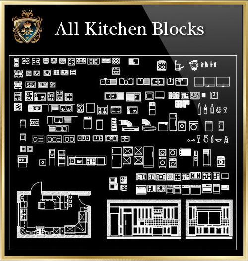 ★【All Kitchen Blocks】Download Luxury Architectural Design CAD Drawings--Over 20000+ High quality CAD Blocks and Drawings Download!