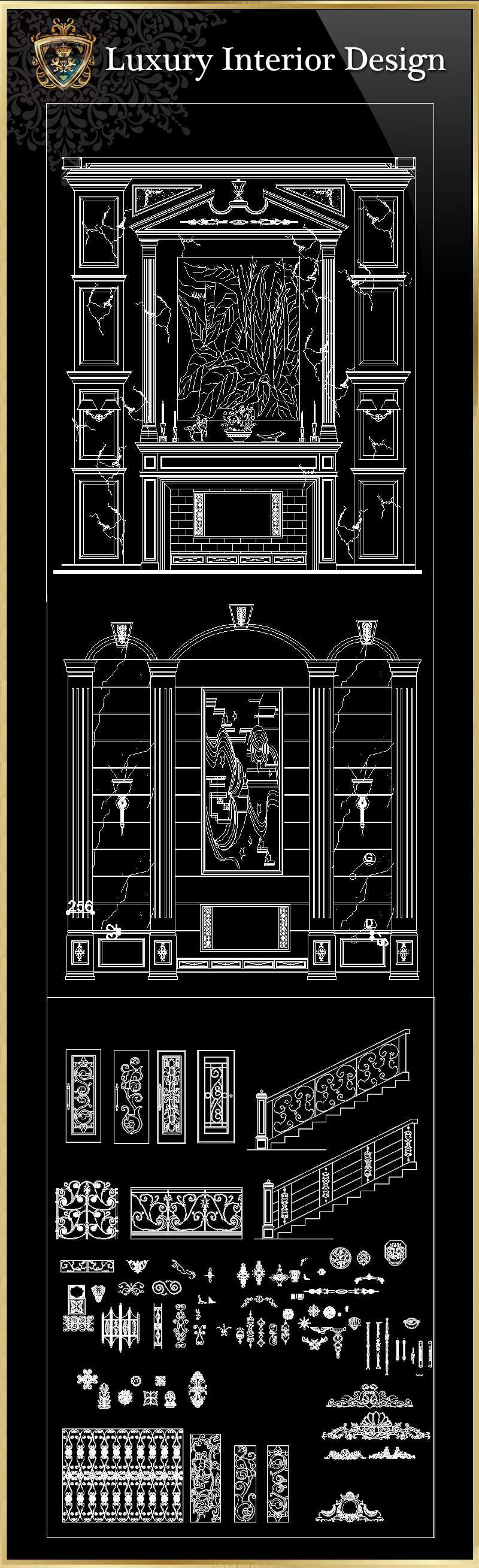 ★【Luxury Interior Design】Download Luxury Architectural Design CAD Drawings--Over 20000+ High quality CAD Blocks and Drawings Download!