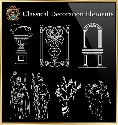 ★【Classical Decoration Elements 06】Download Luxury Architectural Design CAD Drawings--Over 20000+ High quality CAD Blocks and Drawings Download!