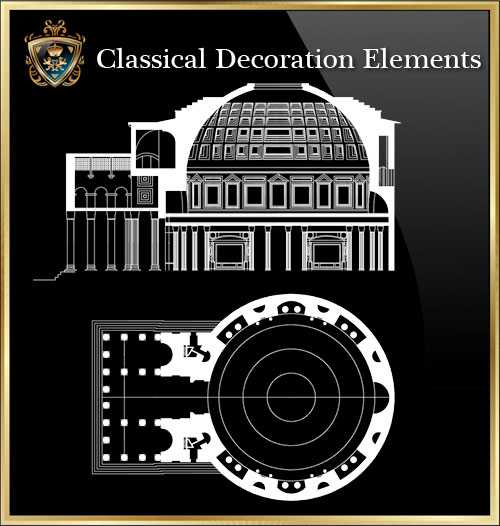 ★【Classical Decoration Elements 23】Download Luxury Architectural Design CAD Drawings--Over 20000+ High quality CAD Blocks and Drawings Download!