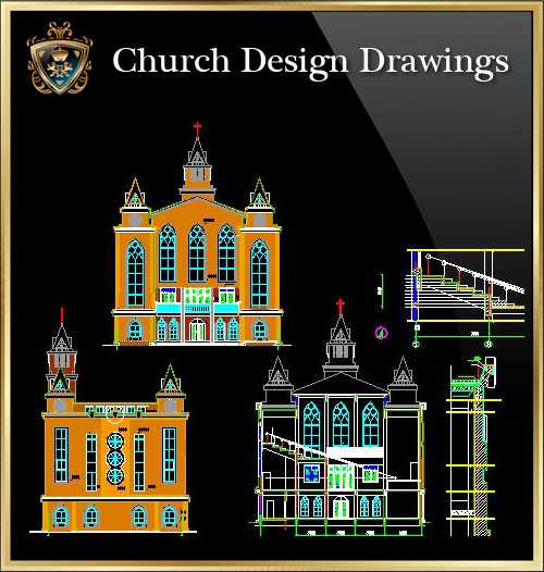 ★【Church Design 3】Download Luxury Architectural Design CAD Drawings--Over 20000+ High quality CAD Blocks and Drawings Download!