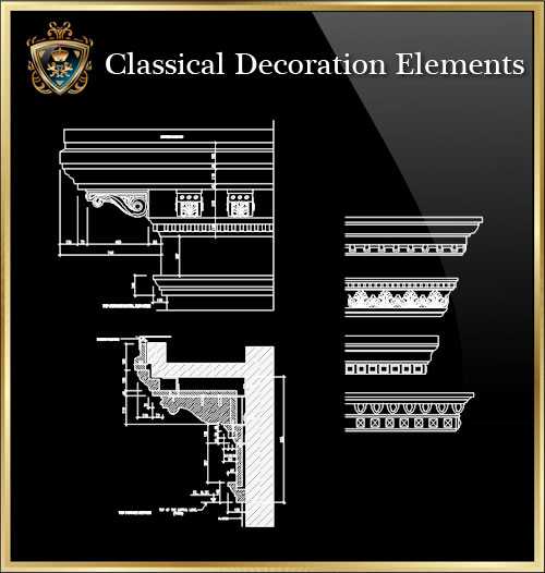 ★【Classical Decoration Elements 16】Download Luxury Architectural Design CAD Drawings--Over 20000+ High quality CAD Blocks and Drawings Download!