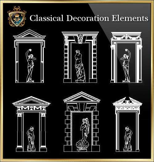 ★【Classical Decoration Elements 02】Download Luxury Architectural Design CAD Drawings--Over 20000+ High quality CAD Blocks and Drawings Download!