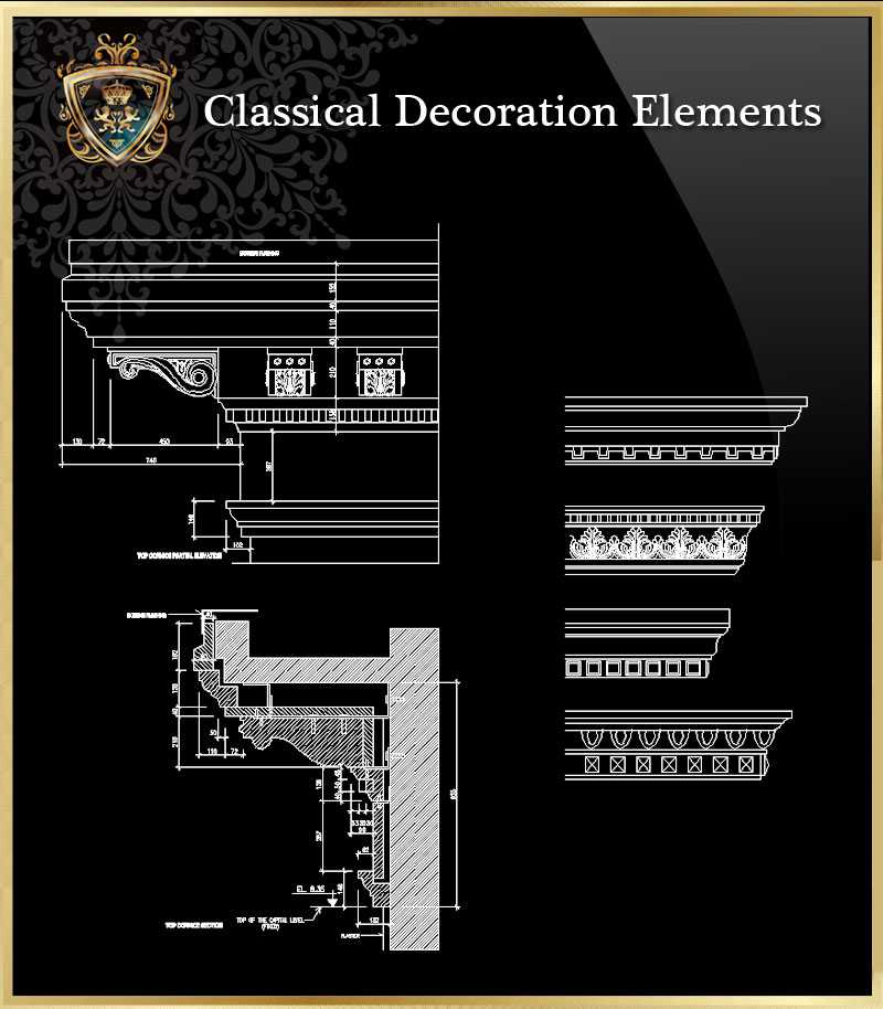 ★【Classical Decoration Elements 16】Download Luxury Architectural Design CAD Drawings--Over 20000+ High quality CAD Blocks and Drawings Download!