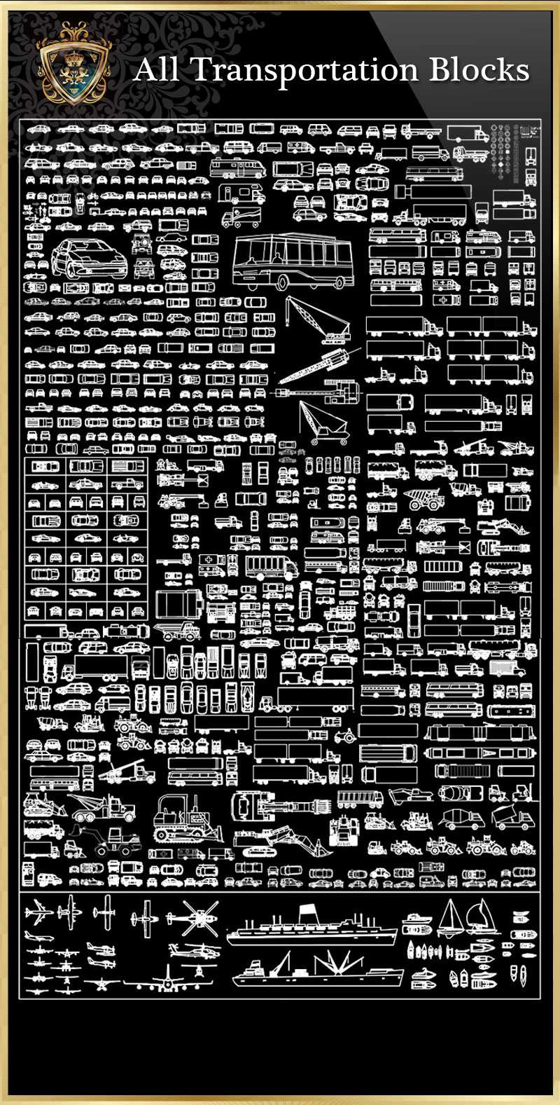 ★【All Transportations Vehicles Lorries】Download Luxury Architectural Design CAD Drawings--Over 20000+ High quality CAD Blocks and Drawings Download!
