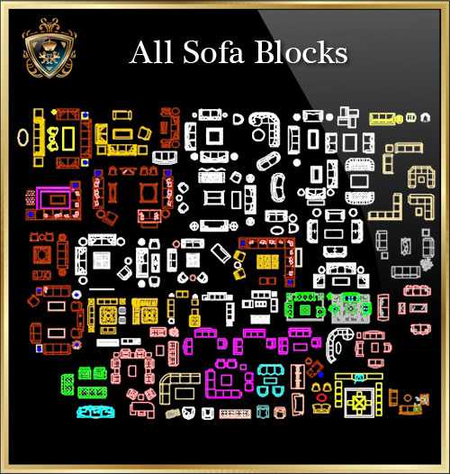 ★【All Sofa Blocks】Download Luxury Architectural Design CAD Drawings--Over 20000+ High quality CAD Blocks and Drawings Download!