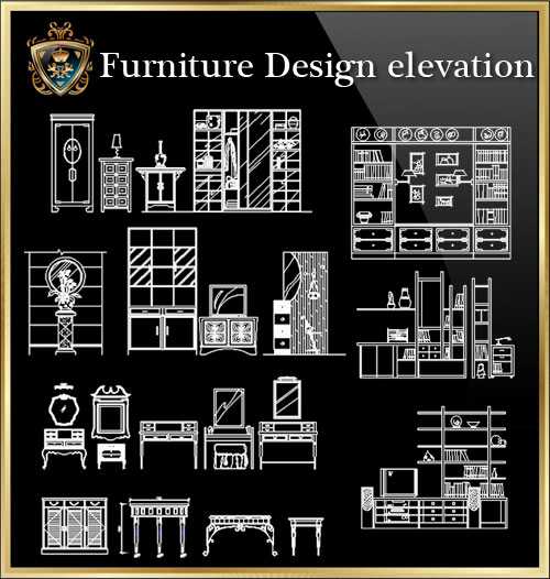★【Furniture Design elevation】Download Luxury Architectural Design CAD Drawings--Over 20000+ High quality CAD Blocks and Drawings Download!