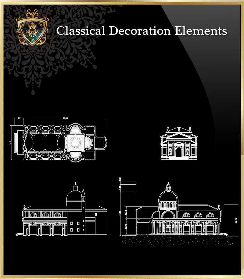 ★【Classical Decoration Elements 25】Download Luxury Architectural Design CAD Drawings--Over 20000+ High quality CAD Blocks and Drawings Download!