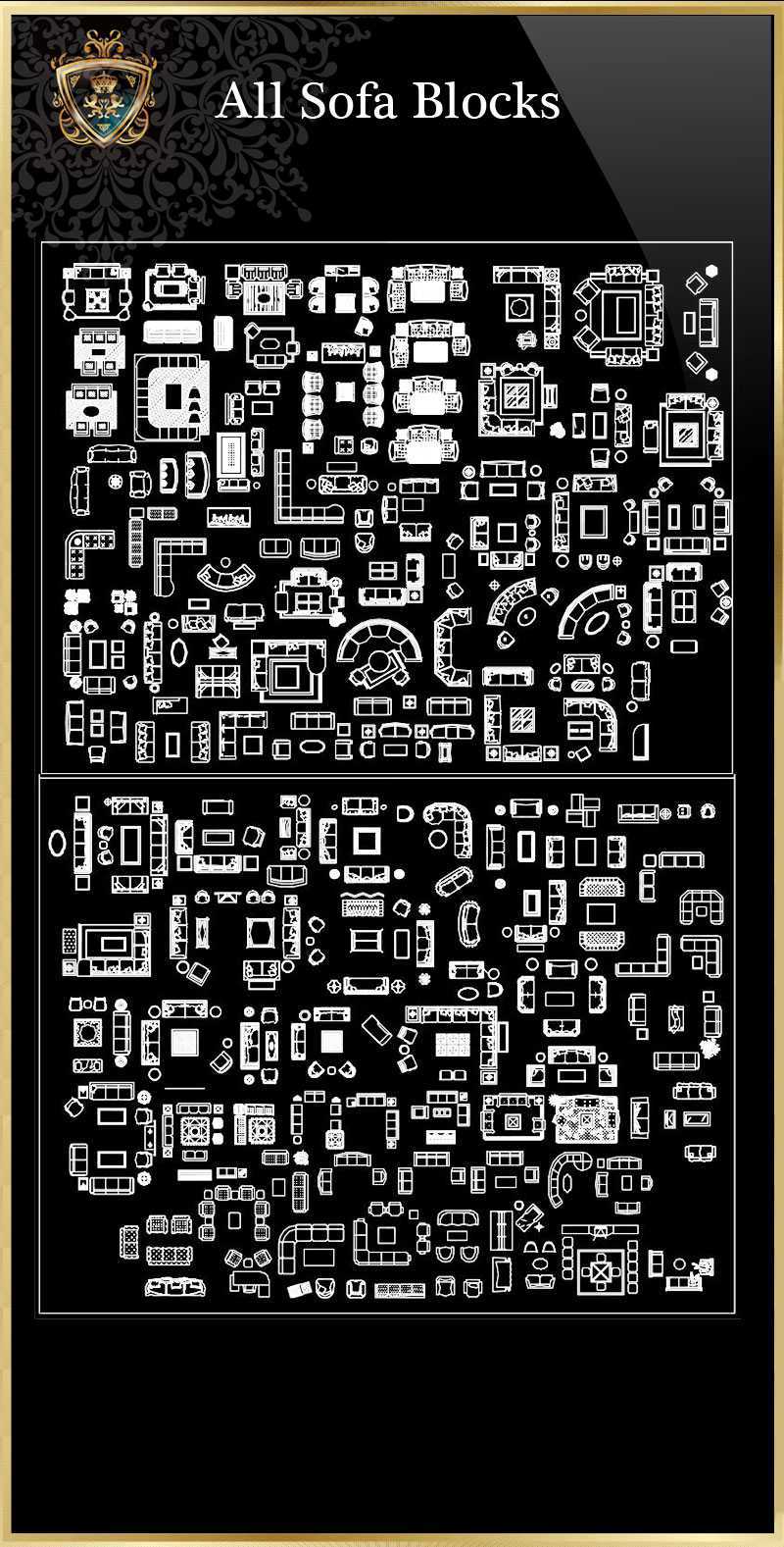 ★【All Sofa Blocks】Download Luxury Architectural Design CAD Drawings--Over 20000+ High quality CAD Blocks and Drawings Download!