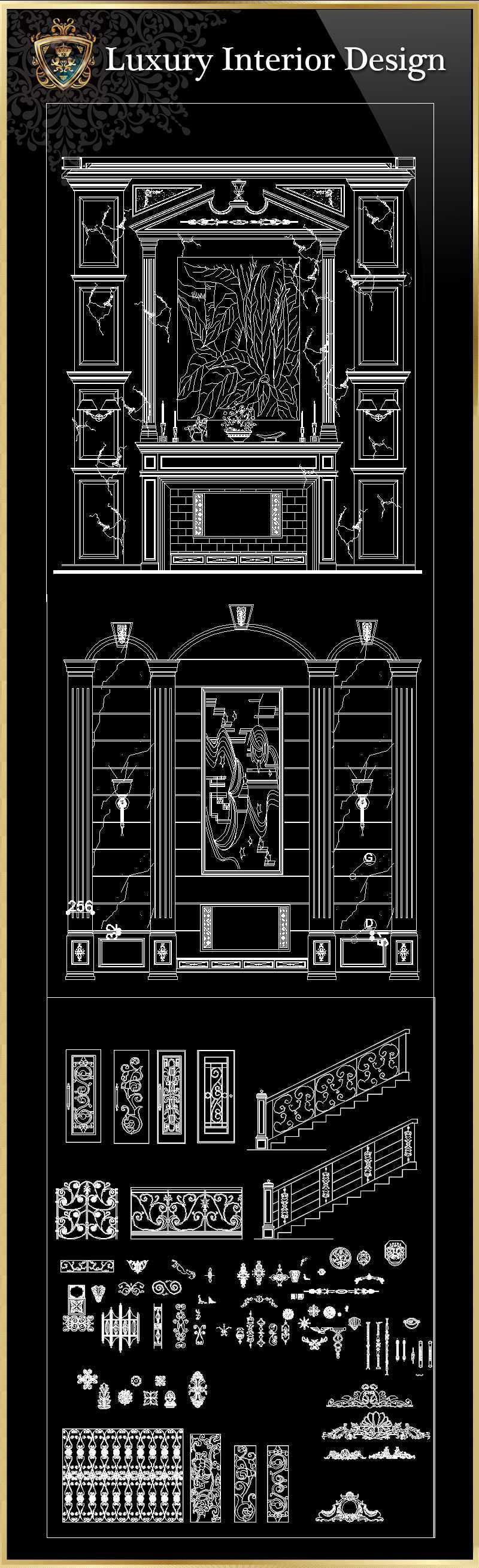 ★【Luxury Interior Design】Download Luxury Architectural Design CAD Drawings--Over 20000+ High quality CAD Blocks and Drawings Download!