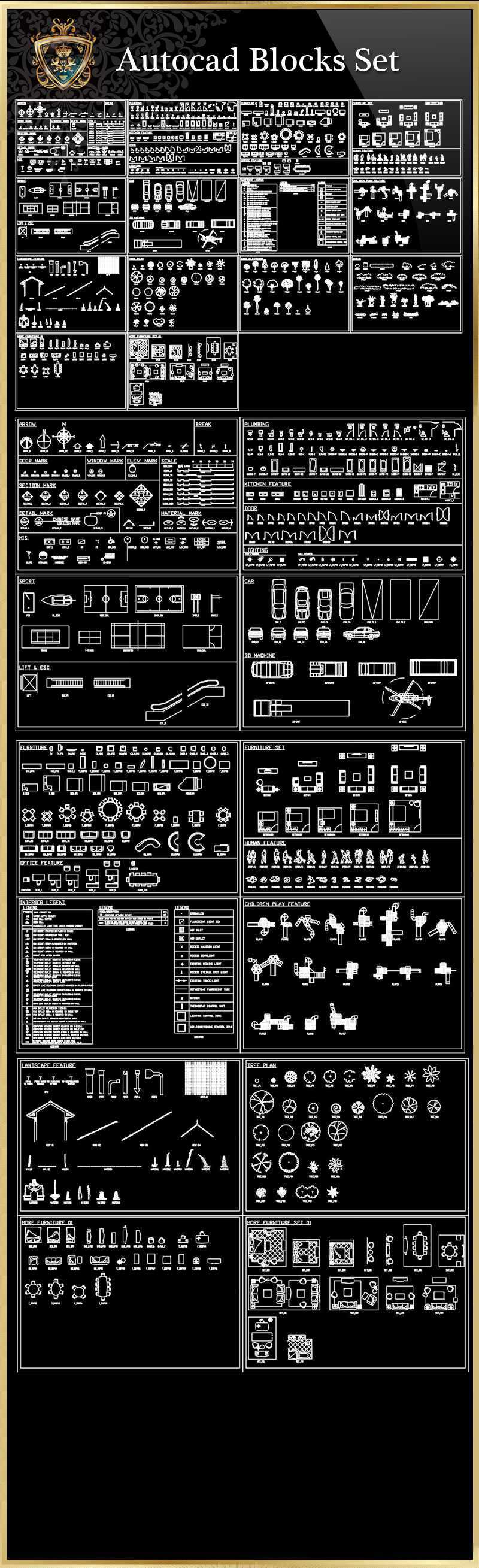 ★【Autocad Blocks Set】Download Luxury Architectural Design CAD Drawings--Over 20000+ High quality CAD Blocks and Drawings Download!