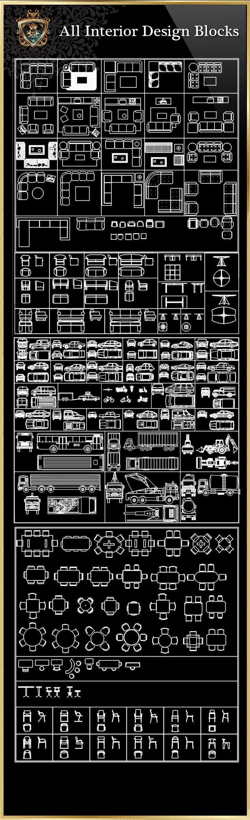 ★【All Interior Design Blocks 4】Download Luxury Architectural Design CAD Drawings--Over 20000+ High quality CAD Blocks and Drawings Download!