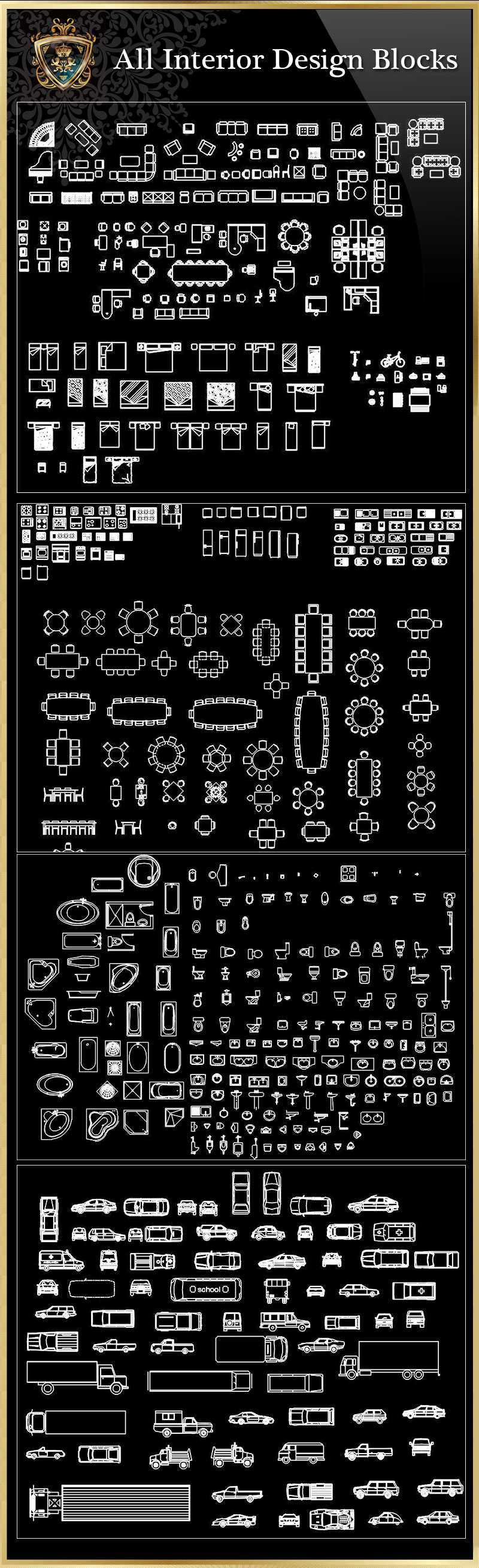 ★【All Interior Design Blocks 8】Download Luxury Architectural Design CAD Drawings--Over 20000+ High quality CAD Blocks and Drawings Download!