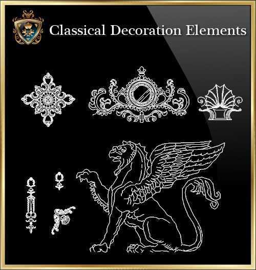 ★【Classical Decoration Elements 07】Download Luxury Architectural Design CAD Drawings--Over 20000+ High quality CAD Blocks and Drawings Download!