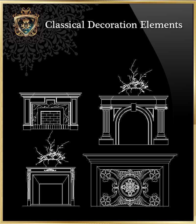 ★【Classical Decoration Elements 11】Download Luxury Architectural Design CAD Drawings--Over 20000+ High quality CAD Blocks and Drawings Download!