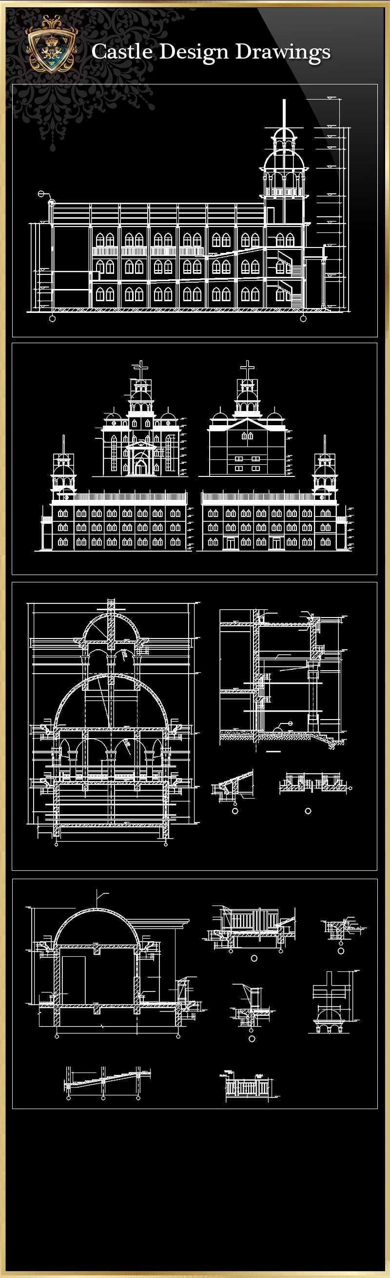 ★【Church Design 4】Download Luxury Architectural Design CAD Drawings--Over 20000+ High quality CAD Blocks and Drawings Download!