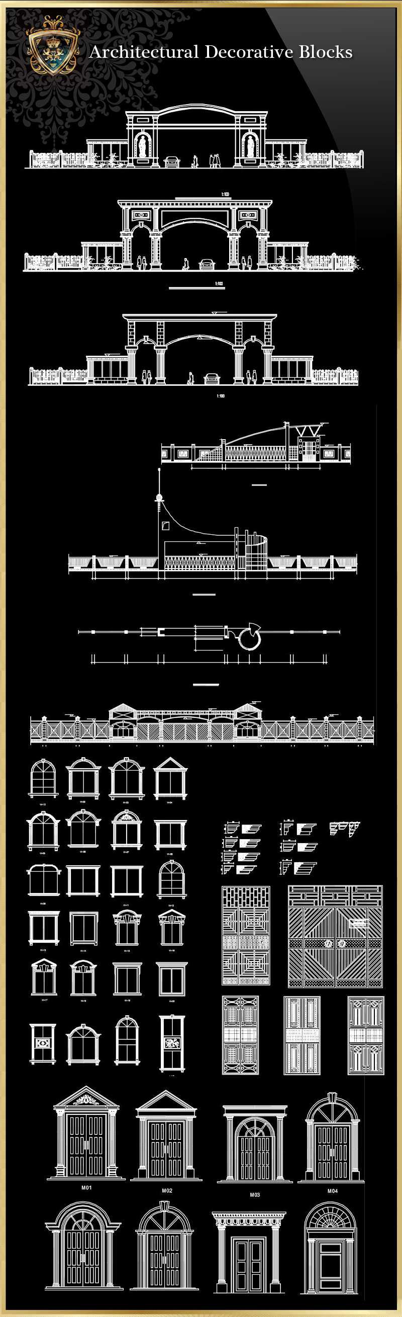 ★【Architectural decorative blocks】Download Luxury Architectural Design CAD Drawings--Over 20000+ High quality CAD Blocks and Drawings Download!