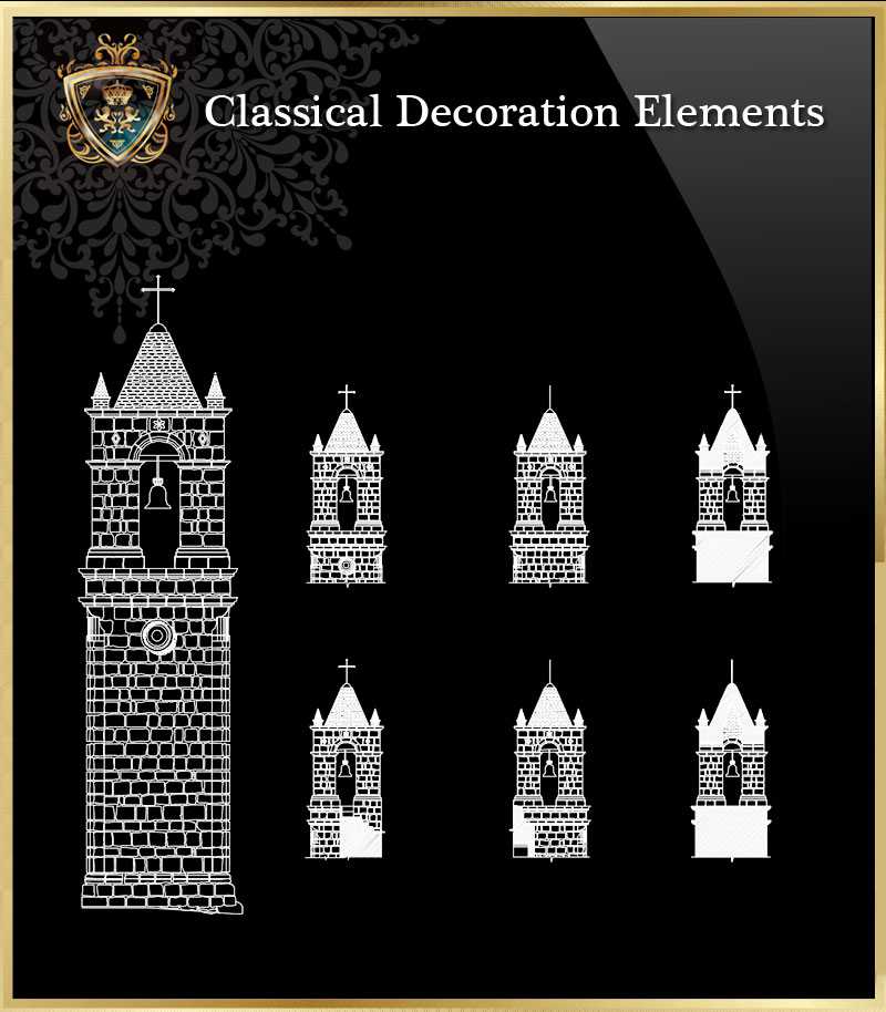 ★【Classical Decoration Elements 21】Download Luxury Architectural Design CAD Drawings--Over 20000+ High quality CAD Blocks and Drawings Download!