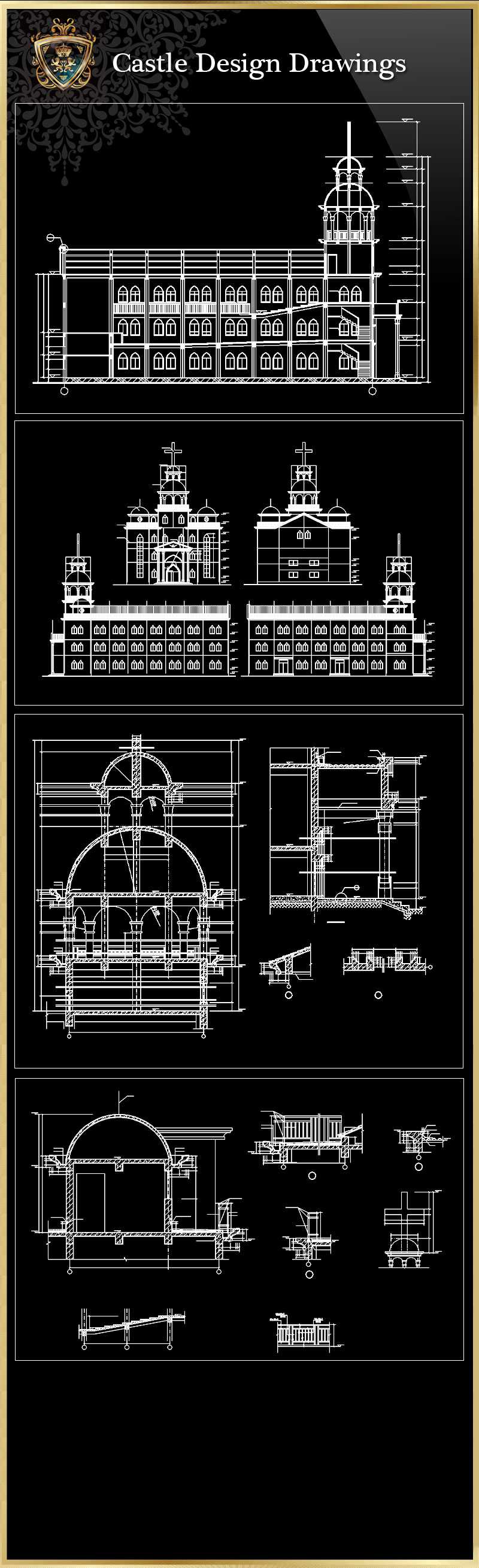★【Church Design 4】Download Luxury Architectural Design CAD Drawings--Over 20000+ High quality CAD Blocks and Drawings Download!