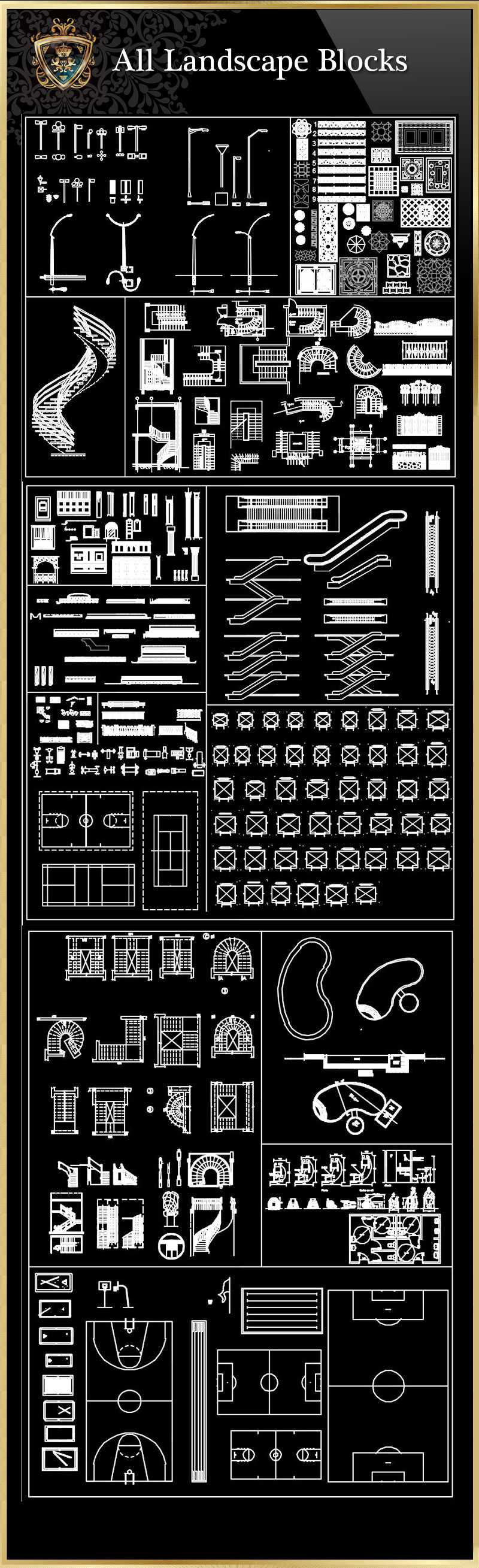 ★【All Landscape Blocks】Download Luxury Architectural Design CAD Drawings--Over 20000+ High quality CAD Blocks and Drawings Download!