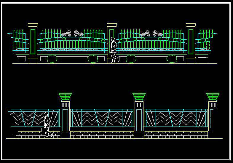 Wrought iron railing fence 
